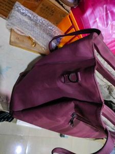 Chic Maroon Tote Bag with Butterfly Charm