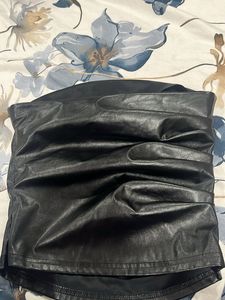 leather tube top