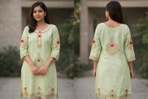 Elegant Green Embroidered Kurti