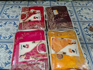 New Stunning Red Embroidered Saree