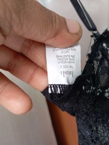 Elegant Black Lace Trim Nightgown