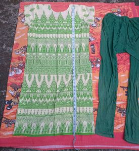 Green Kurta &amp; Leggings Set
