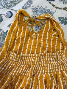 Yellow Kurta Set with White Detailing small size