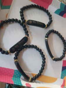Om Namah Shivaya Black Beaded Bracelet