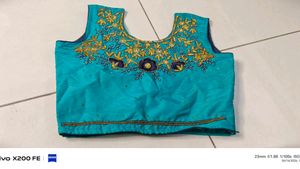 Beautiful Blue Embroidered Blouse