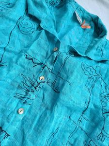 Bohemian Print Button-Up Blouse