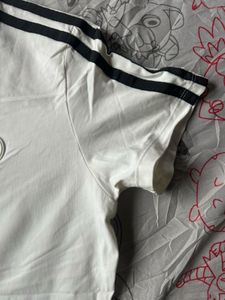 White T-Shirt with Black Stripes