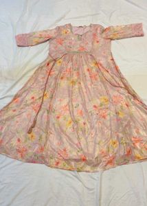 Beautiful Floral Print Anarkali Gown