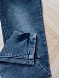 Stylish Distressed Blue Denim Jeans