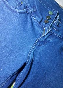 Blue High-Waisted Denim Jeans