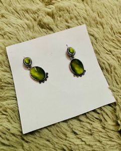 Set of 5 Vintage Boho Square Gemstone Earrings