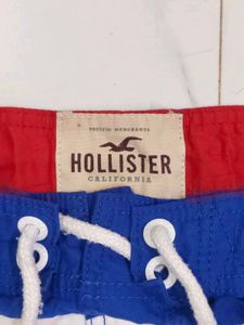 Hollister Blue &amp; White Striped Swim Shorts