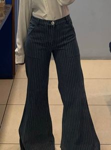 Striped Wide Leg Flared Pants