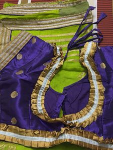 Purple & Gold Saree Blouse