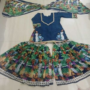 unique print Beautiful Blue garara Set