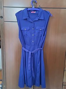 A beautiful Blue Sleeveless Polyester DRESS