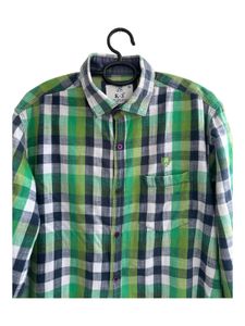 Men's Green Plaid Casual Shirt