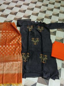 Embroidered unstitched suit