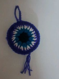 Handmade Crochet Evil Eye Charm