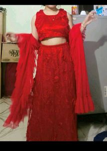 🎀Vibrant Red Lehenga Choli Set🎀