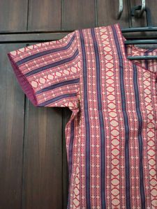 Beautiful Striped Buti Work Kurta Set