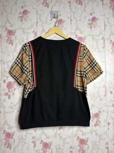 Designer Checkered Sleeve T-Shirt