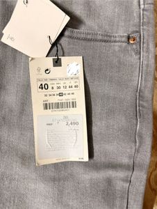 🩶 Zara Grey Skinny-Fit Jeans — New With Tags
