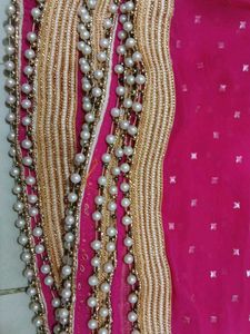 Stunning Pink Bead Work Dupatta🤩💗