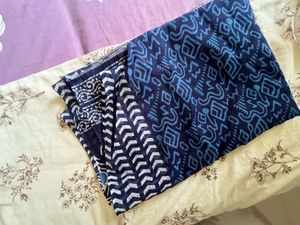 Stylish Navy Blue Peacock Print Kurta