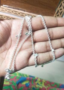Pure Silver CZ Snack Chain ⛓️ Anklets पायल