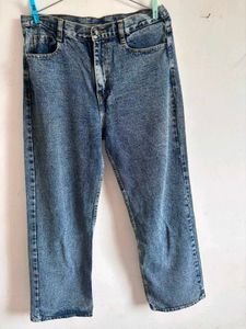 Vintage Wash Wide Leg Jeans