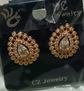 Elegant Gold CZ Earrings