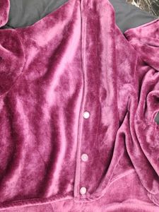 Plush Purple Blanket with Sleeves