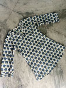 SALE! Rustorange Blue Cotton Printed Short kurti