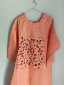 Peach Embroidered Anarkali Gown