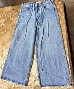 Zara Light-Wash Wide-Leg Jeans