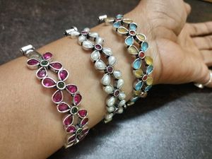 Floral Gemstone Bangle Bracelets 💞👌👌