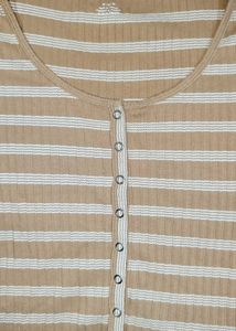 Striped Button-Up Cropped Top