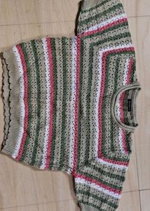 Striped Knit Cropped Top
