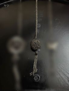 Silver-Tone Mesh Locket Necklace