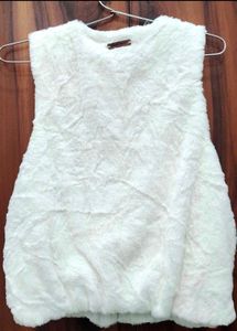 Cozy White Faux Fur Vest