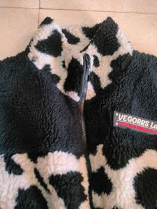 Cow Print Fleece Jacket🐄🤠🩰📦🪞🍂