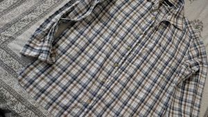 Burnt Umber Men Classic Checked Casual Shir