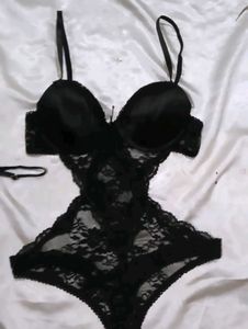 Elegant Black Lace Bodysuit