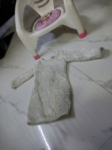 White Beaded Mini Dress