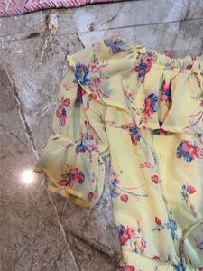 Floral Print Off-Shoulder Top &amp; Pants Set