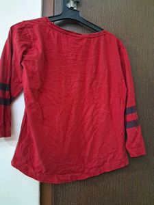 Red "EY" Long Sleeve Tee