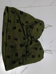 Olive Green Floral Print Crop Top