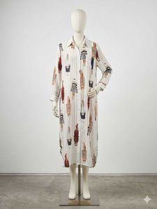 Chic Striped Shirt Dress with Unique Print