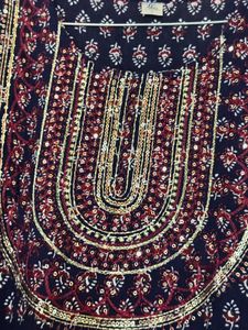 Navy Blue Printed Kurta